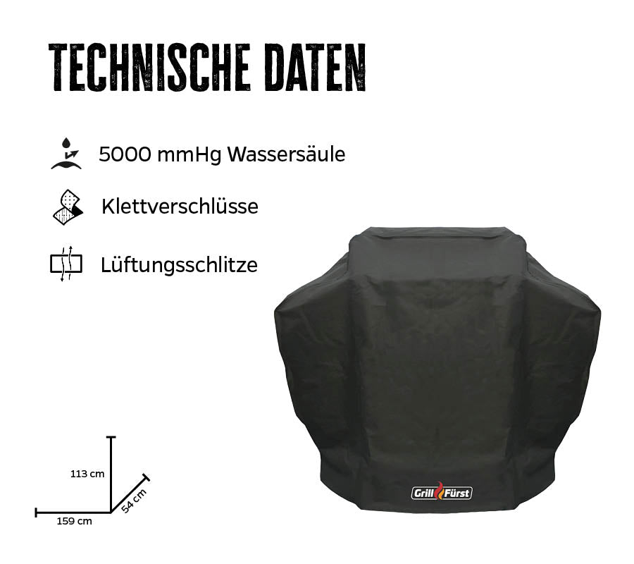 Grilltrekk 159 x 54 x 113 cm for G620 G621 Grillfurst bakside