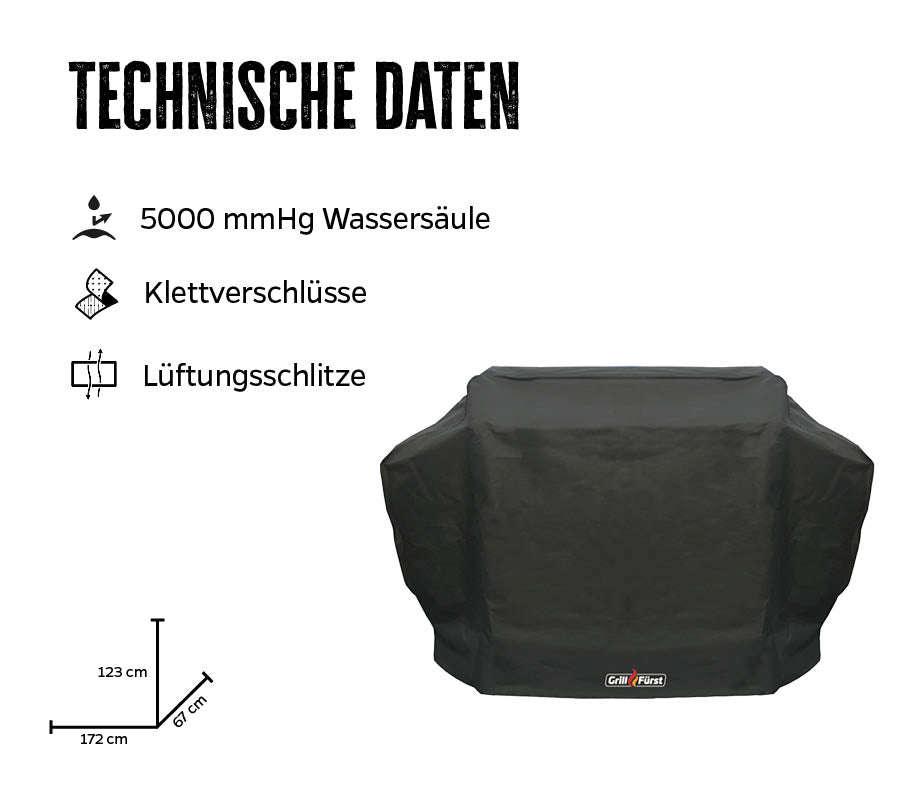 Grilltrekk 172 x 67 x 123 cm vanntett polyester bakside