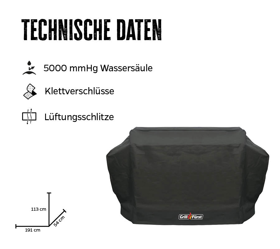 Bakside av Grilltrekk 191x54x113 cm for G750 gassgrill - Grillfürst
