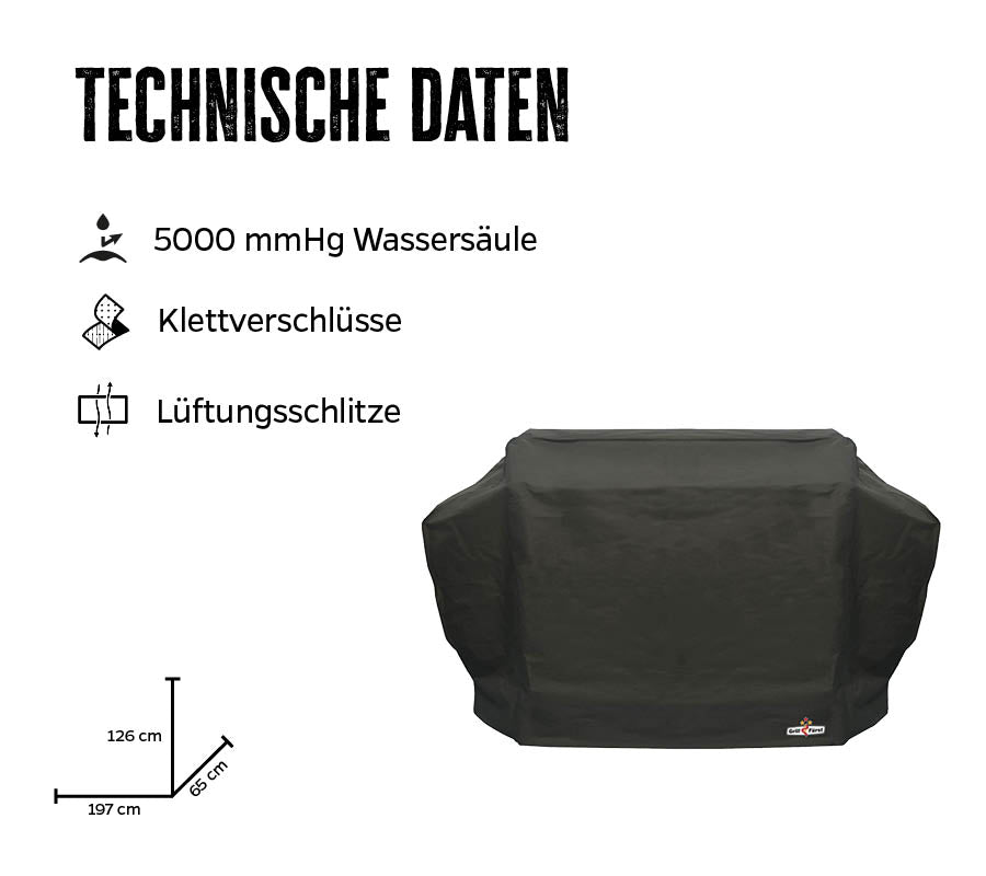 Grilltrekk 197x65x126 cm for stor gassgrill - Grillfürst bakside