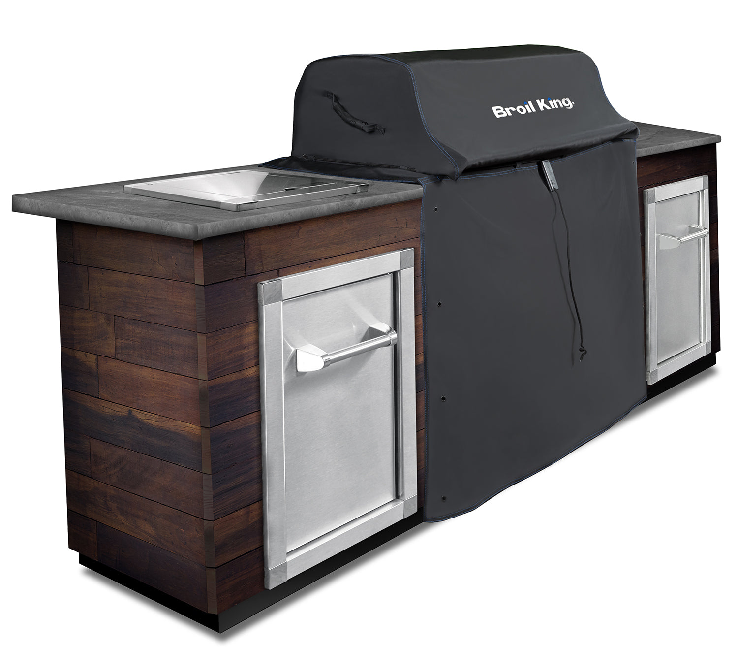 Grilltrekk for 600 Built-In innebygd gassgrill - Broil King montert på grill