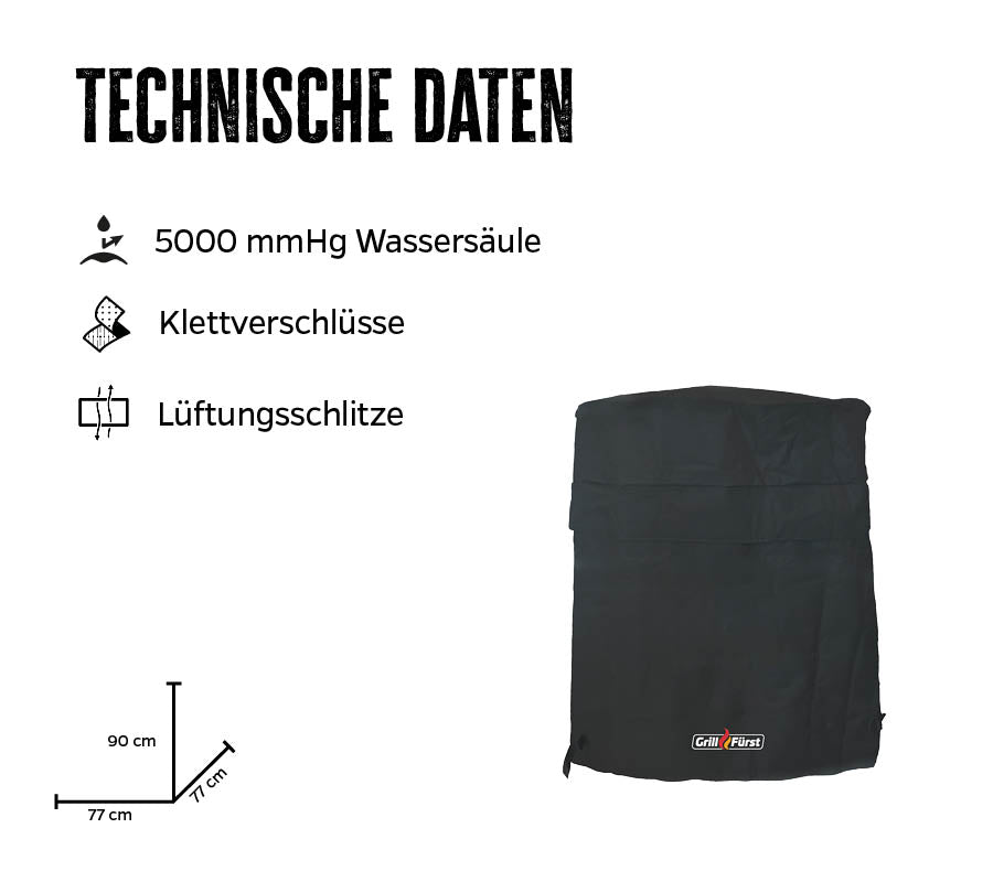 Grilltrekk Ø77 cm høyde 90 cm for kulegrill - Grillfürst bakside