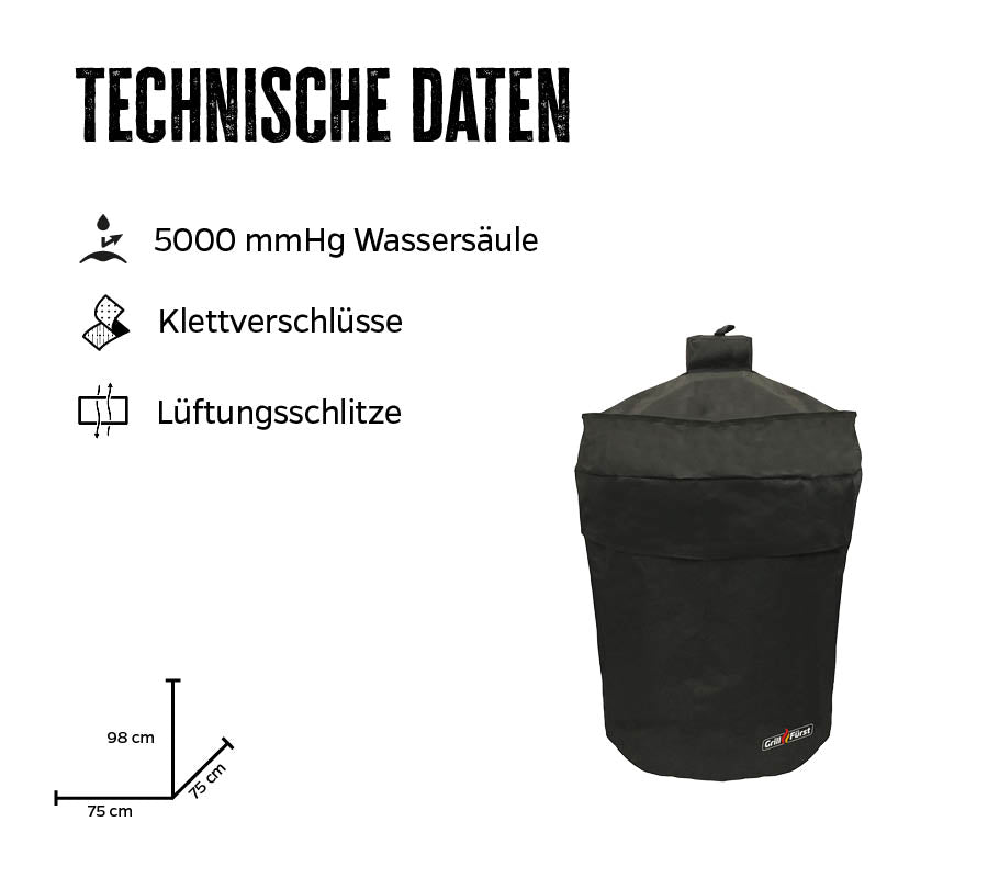 Bakside av Grilltrekk for kulegrill 57 cm Ø75x98 cm Grillfürst