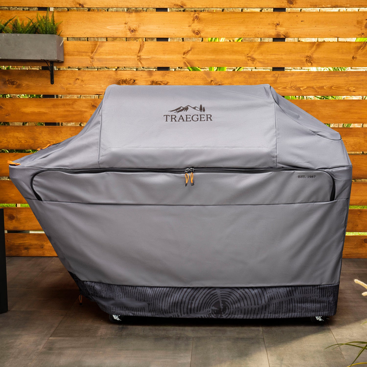 Grilltrekk for Timberline XL pelletsgrill - Traeger detalj av glidelås