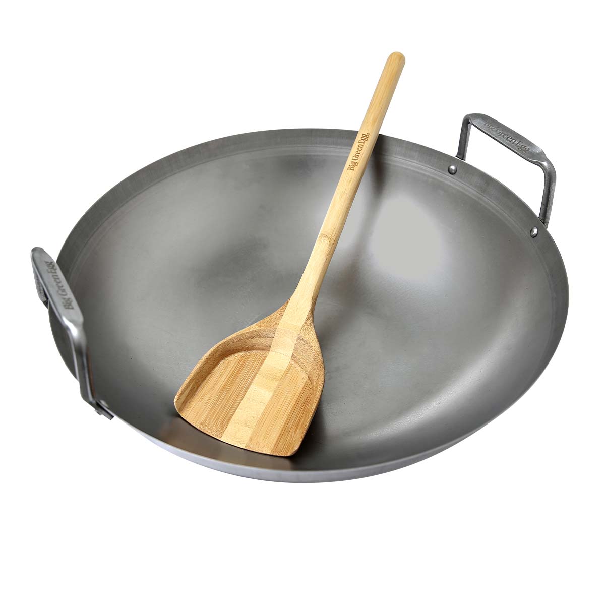 Grillwok karbonstål - Big Green Egg forfra