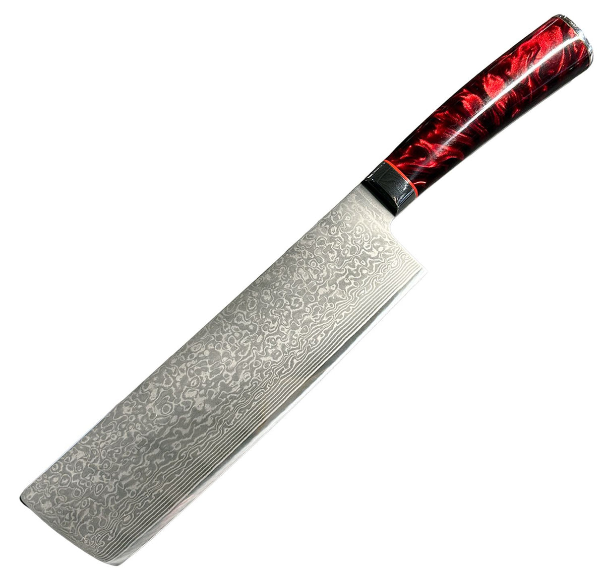 Hakkekniv i damaskusstål 20,5 cm blad Grillfürst forfra