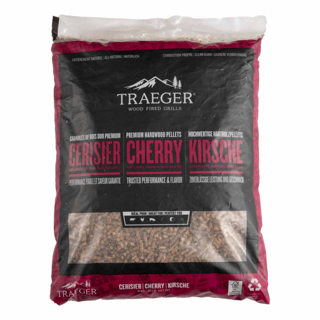Hardtre pellets cherry 9 kg FSC Traeger forfra
