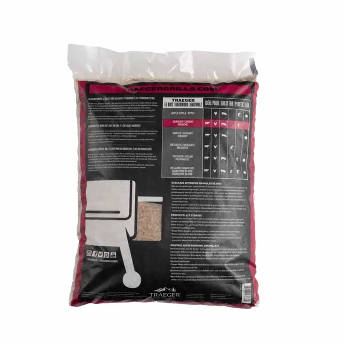 Hardtre pellets cherry 9 kg FSC Traeger detalj