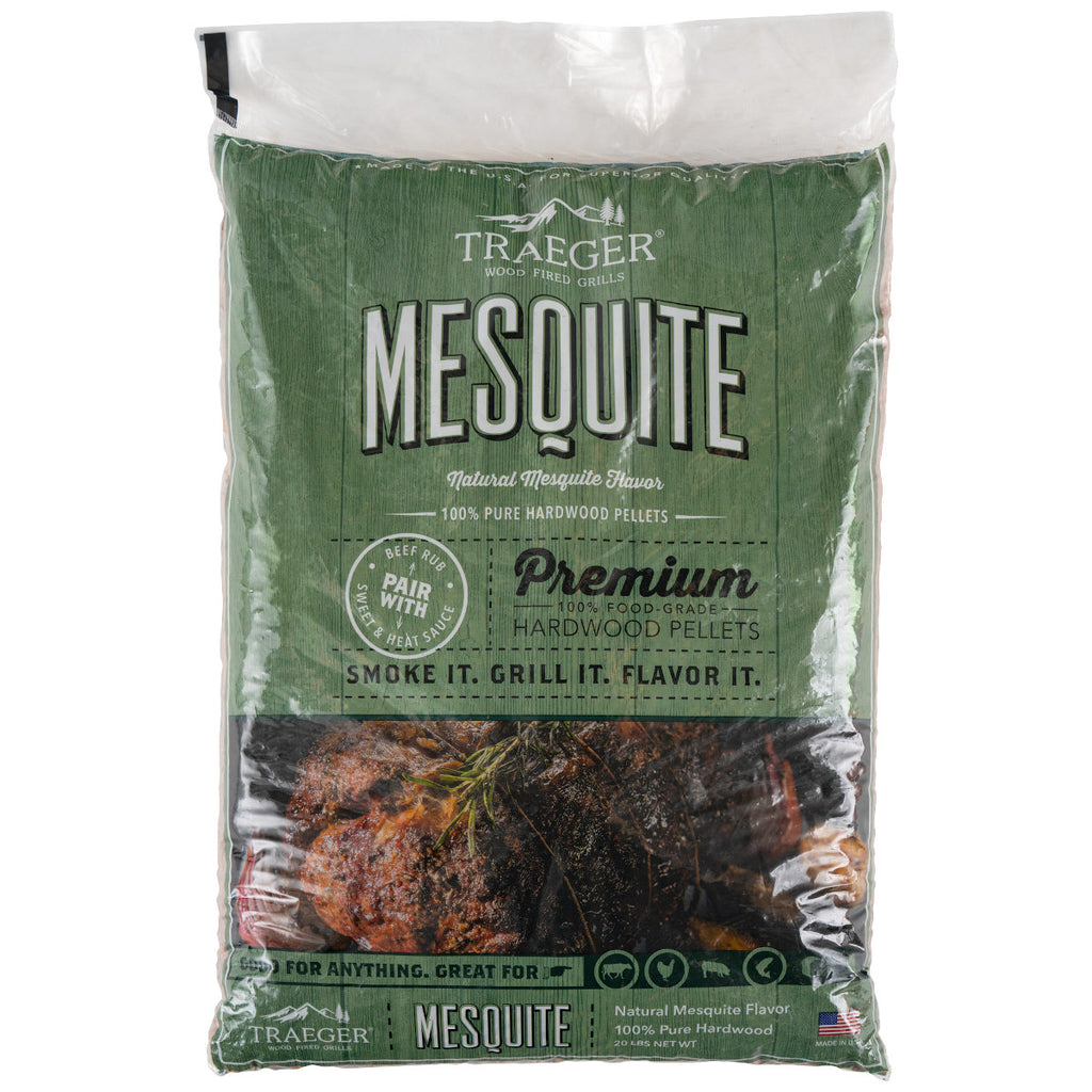 Hardtre pellets mesquite - Traeger forfra