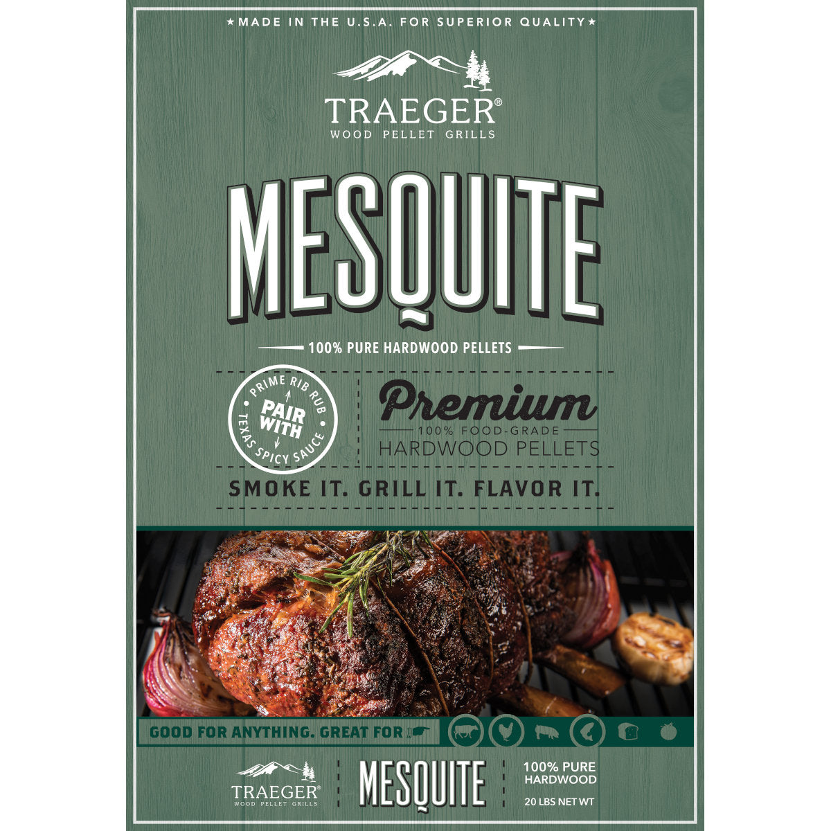 Hardtre pellets mesquite - Traeger detalj