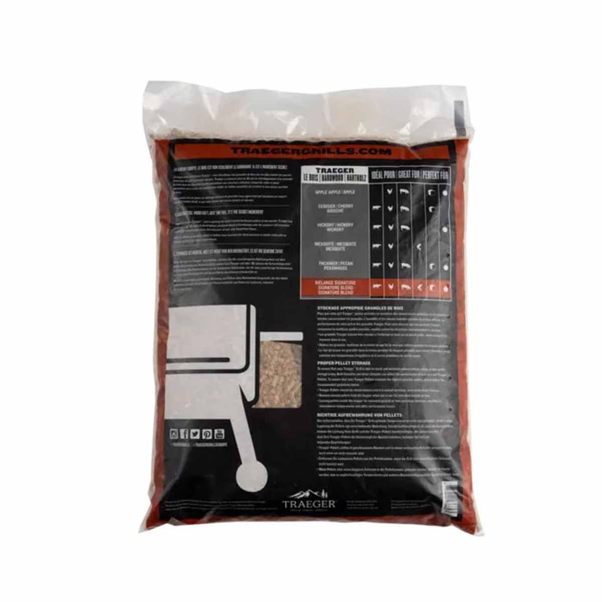 Hardtre pellets Signature Blend 9 kg - Traeger detalj av pellets
