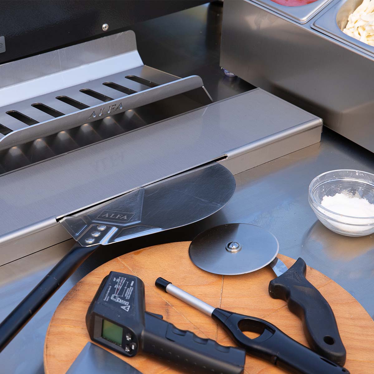 Hybrid-kit for Futuro 2 Pizze pizzaovn - Alfa Forni detalj av brennerdeksel