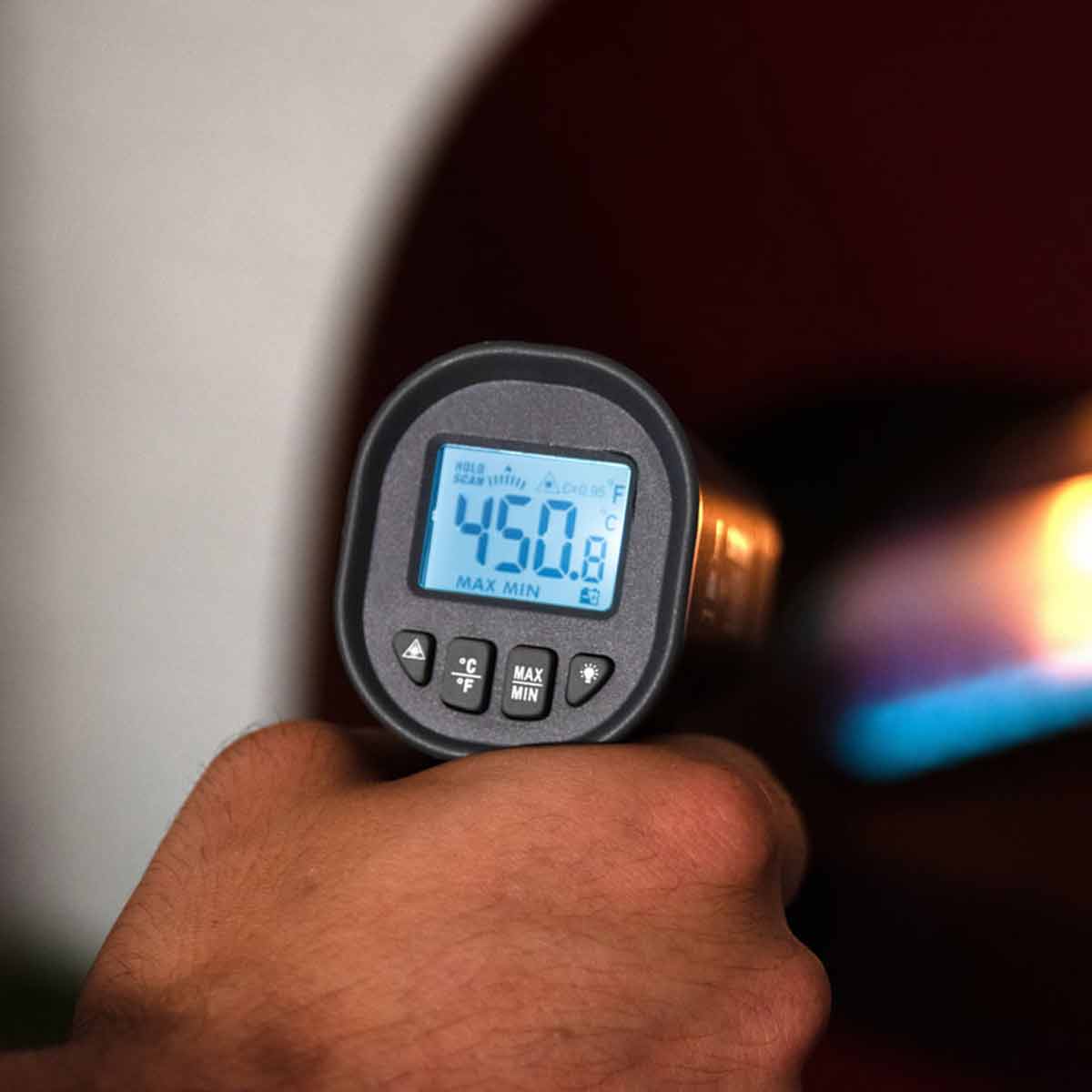 Infrarødt lasertermometer for pizzaovn - Alfa Forni bakside