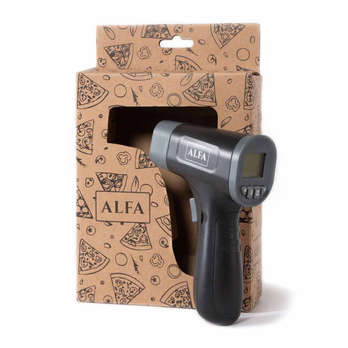 Infrarødt lasertermometer for pizzaovn - Alfa Forni detalj knapp