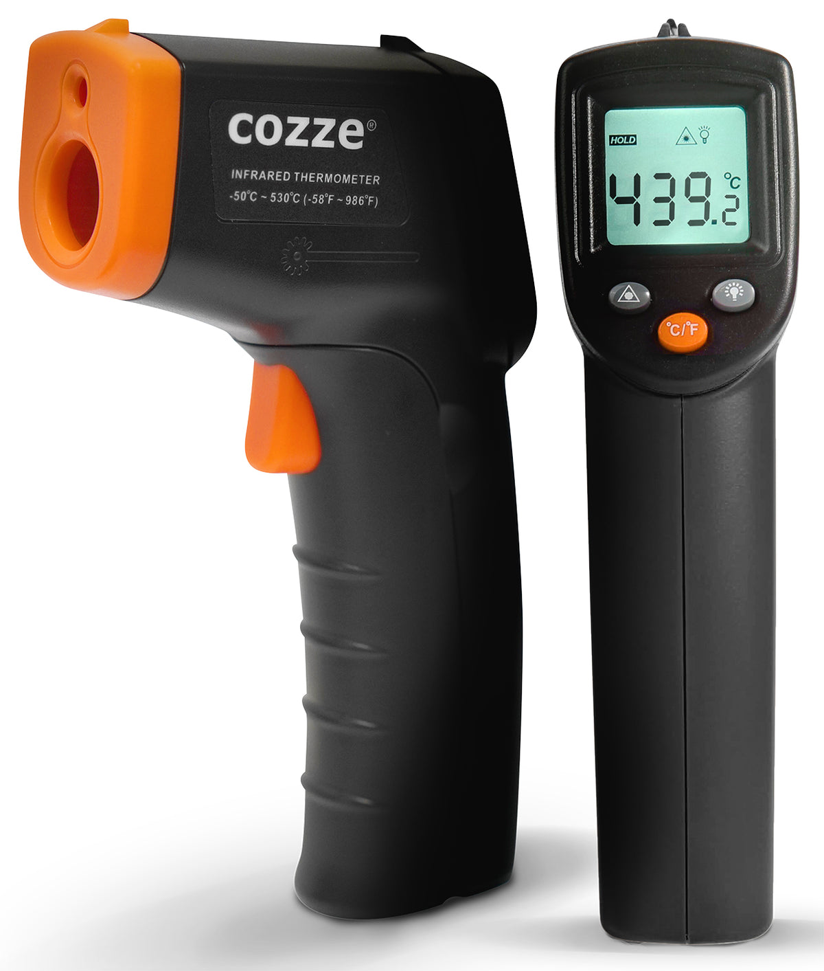 Infrarødt termometer opptil 530 °C - Cozze forfra