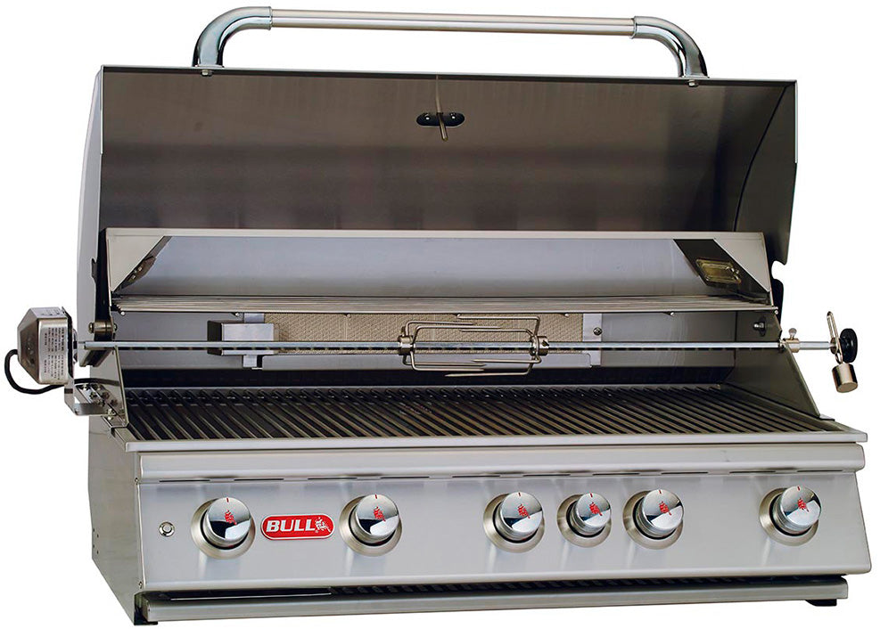 Innebygd gassgrill Brahma 5 brennere med bakbrenner og rotisserie bakside