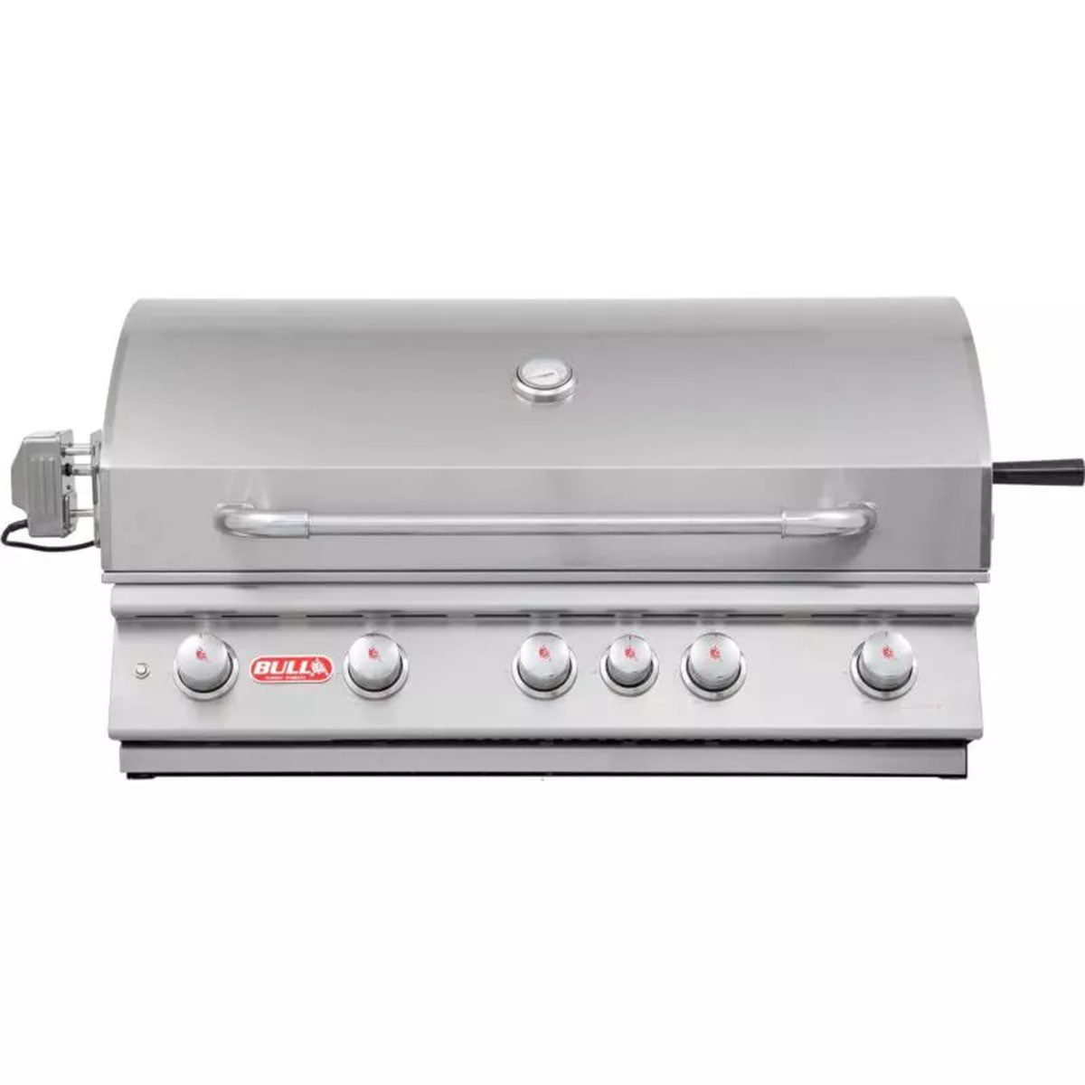 Innebygd gassgrill Brahma 5 brennere rustfritt stål rotisserie forfra