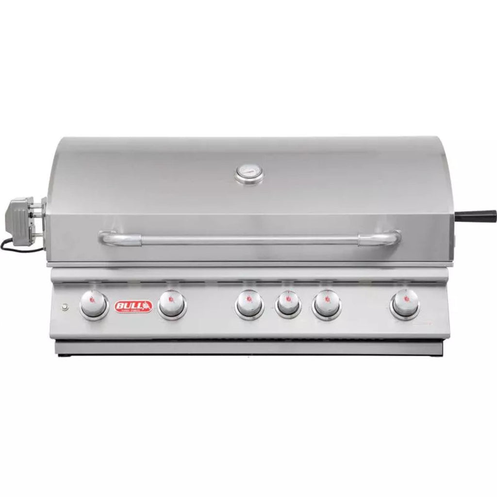Innebygd gassgrill Brahma 5 brennere rustfritt stål rotisserie forfra