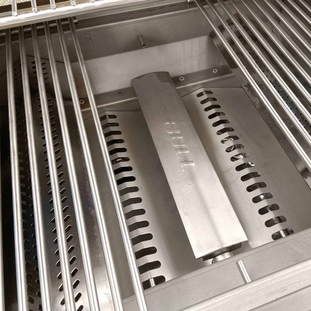 Uttrekkbar fettoppsamler på Innebygd gassgrill Brahma 5 brennere rustfritt stål rotisserie
