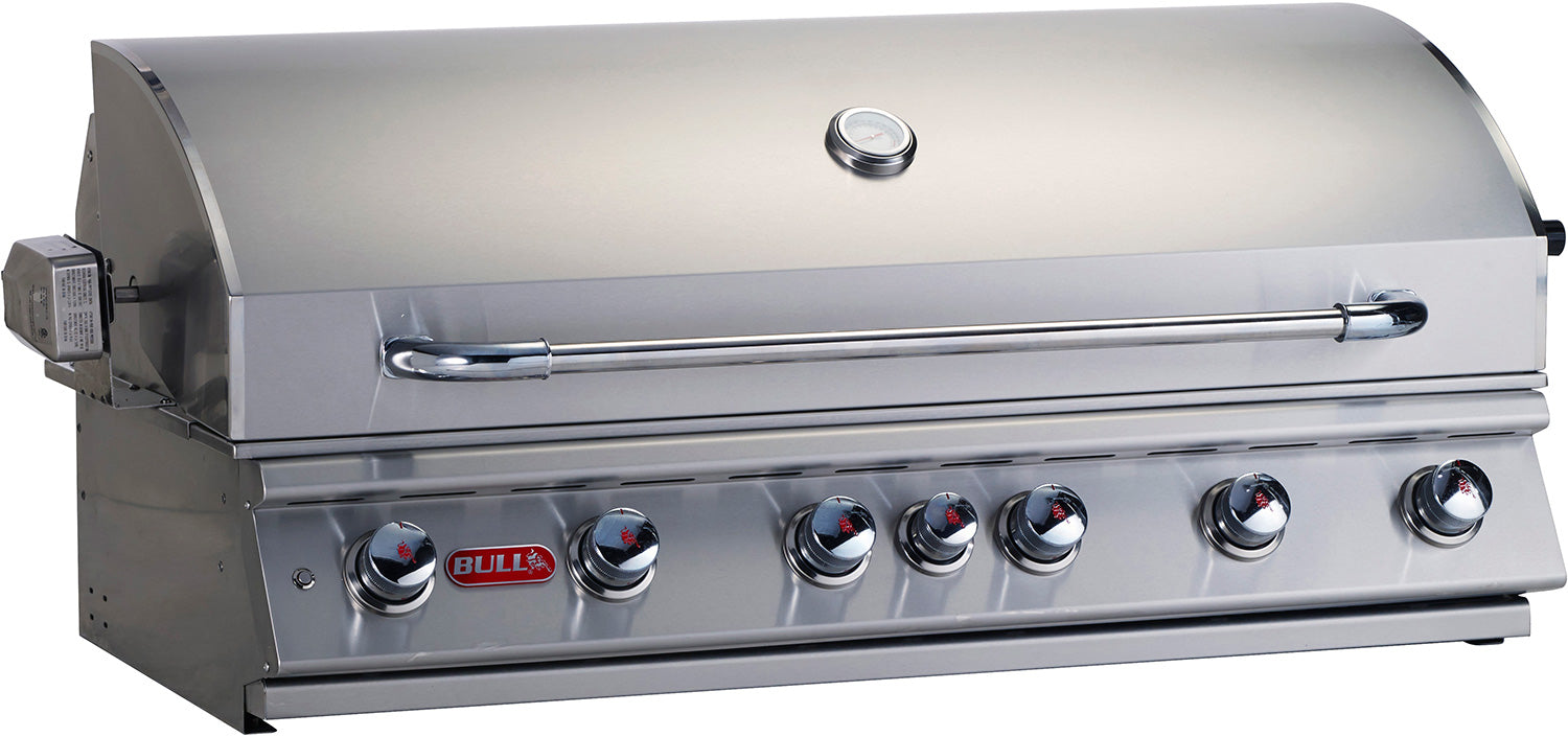 Innebygd gassgrill Diablo 6 brennere med bakbrenner og rotisserie - BULL forfra