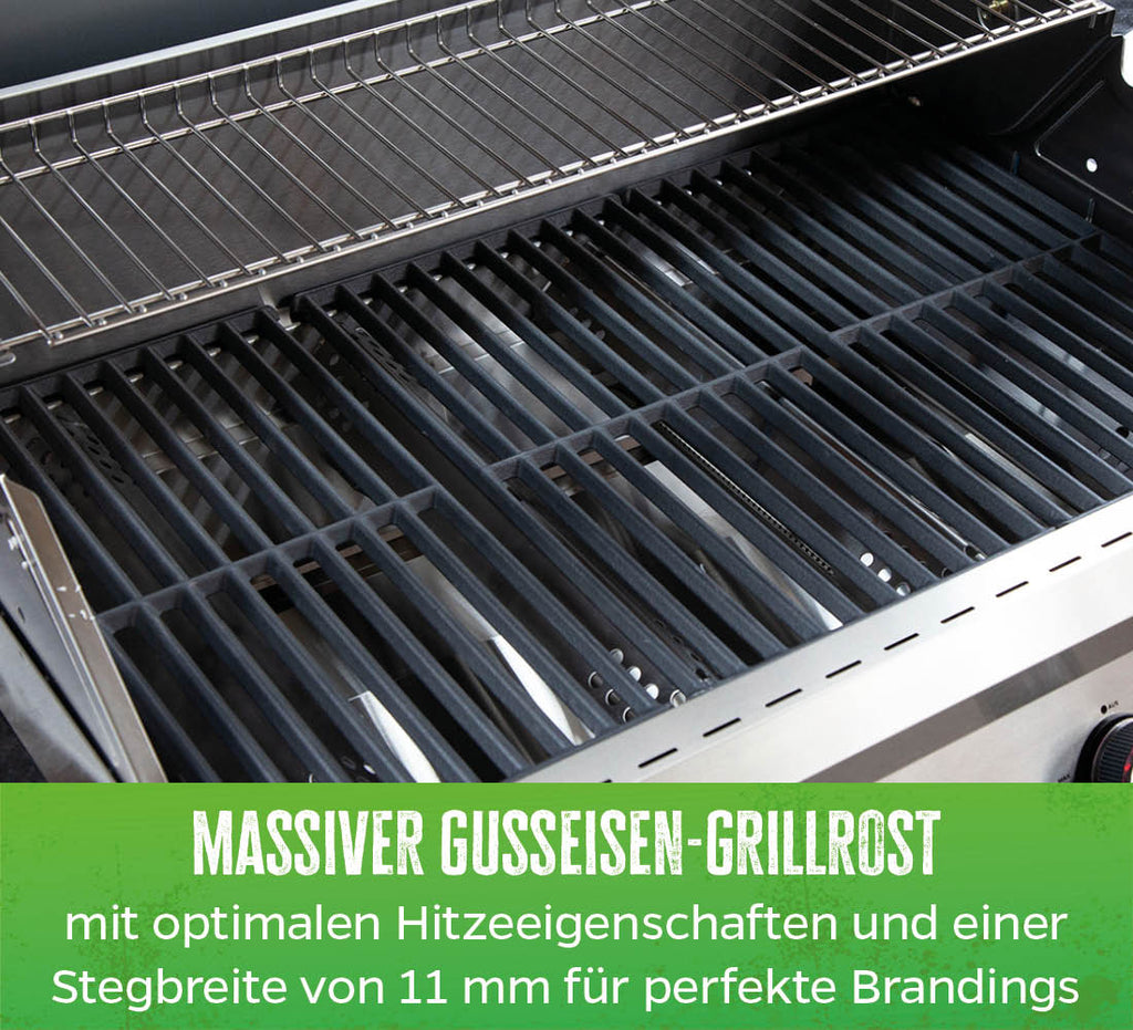 Montert Innebygd gassgrill G401G 4 brennere støpejernsrist i utendørskjøkken