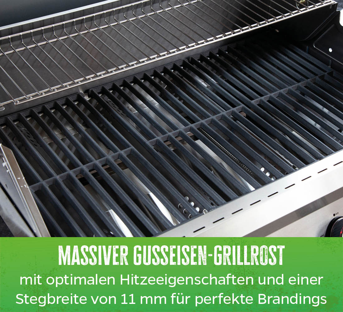 Montert Innebygd gassgrill G401G 4 brennere støpejernsrist i utendørskjøkken
