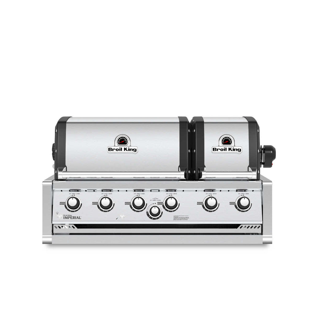 Innebygd gassgrill Imperial S 670 med dreiespidd rustfritt stål forfra