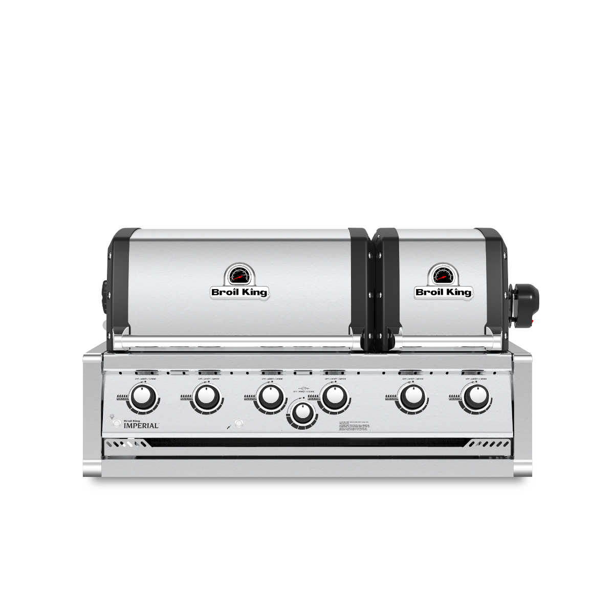 Innebygd gassgrill Imperial S 670 med dreiespidd rustfritt stål forfra