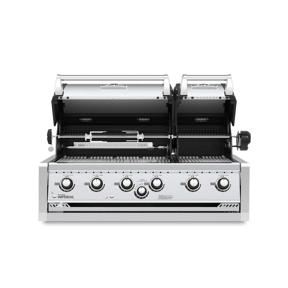 Innebygd gassgrill Imperial S 670 med dreiespidd rustfritt stål bakside
