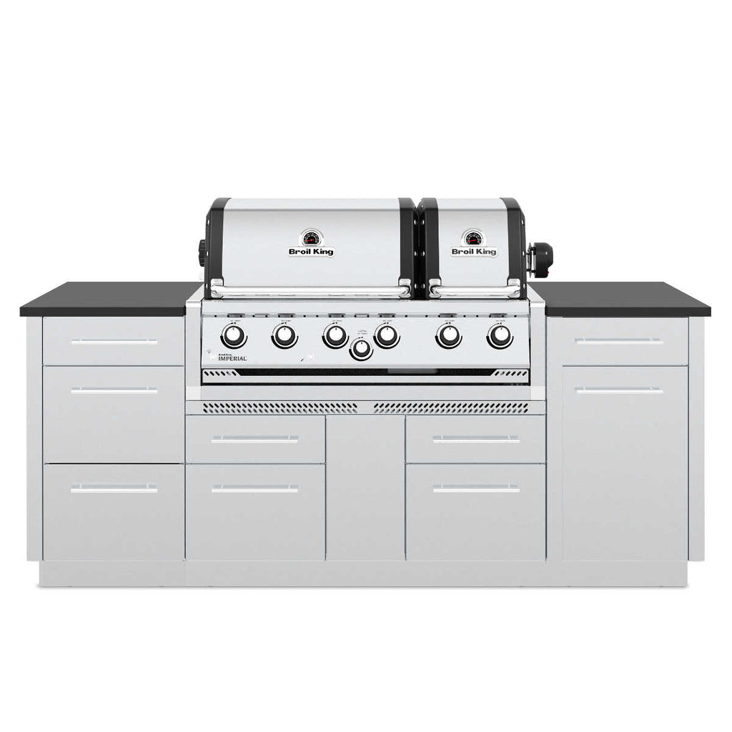 Detalj av grillrist på Innebygd gassgrill Imperial S 670 med dreiespidd rustfritt stål