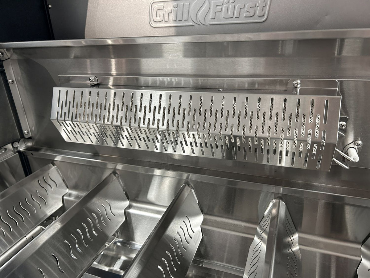 Innebygd gassgrill Independence P590E 5 brennere bakbrenner montert i utekjøkken