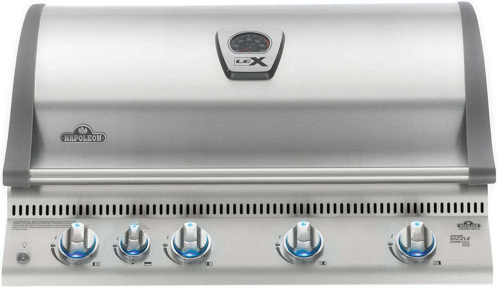 Innebygd gassgrill LEX 605 rustfritt stål 4 brennere forfra