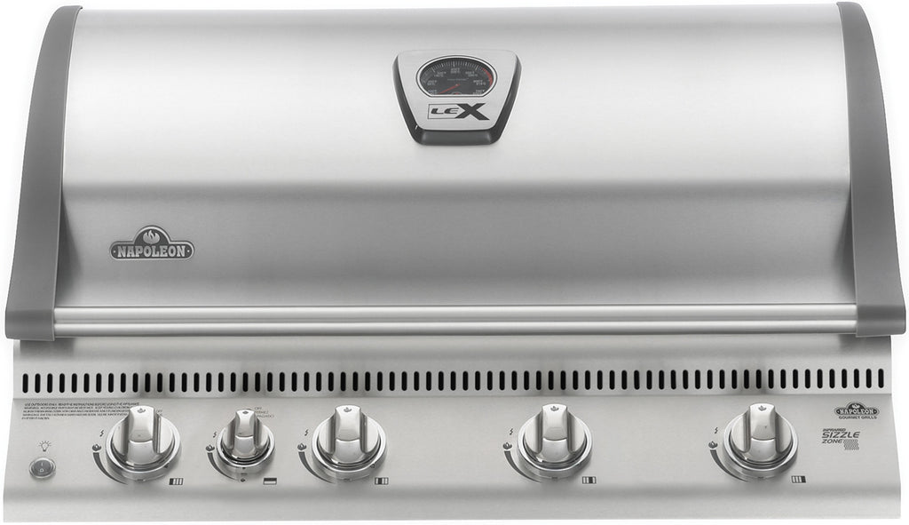 Innebygd gassgrill LEX 605 rustfritt stål 4 brennere bakside