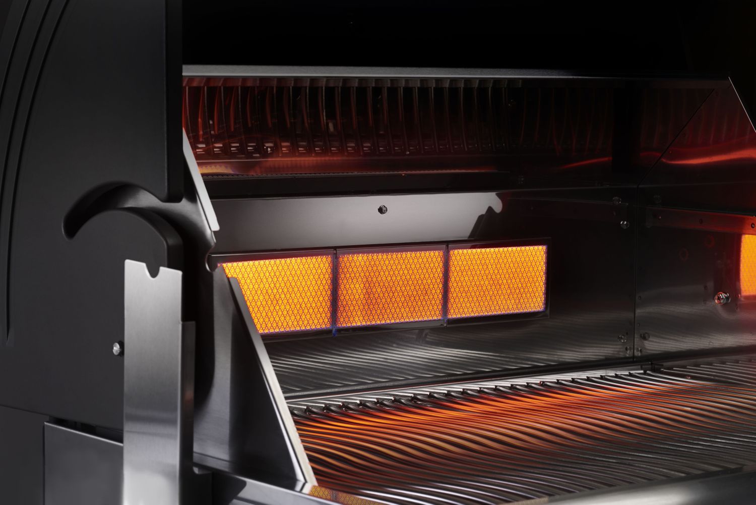 Innebygd gassgrill LEX 605 rustfritt stål 4 brennere med åpent lokk