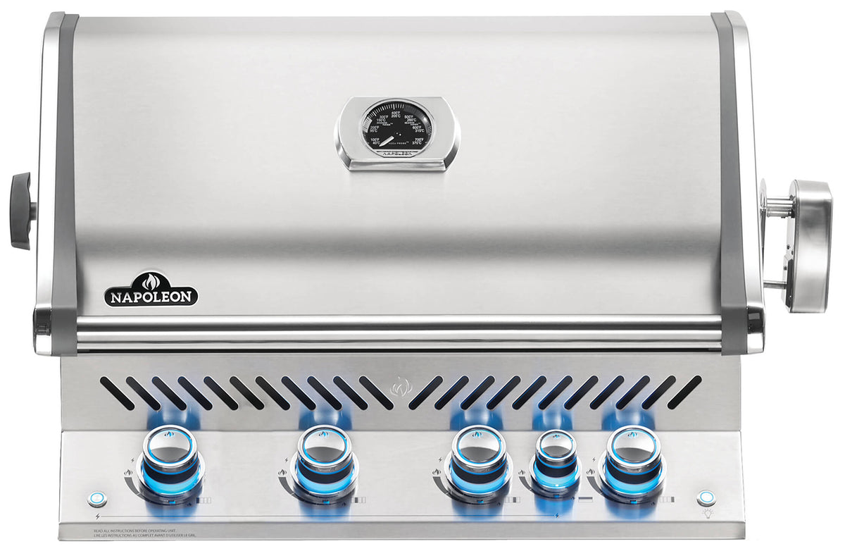 Innebygd gassgrill Prestige Pro 500 rustfritt stål 4 brennere forfra