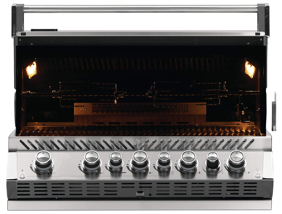Innebygd gassgrill Prestige Pro 665 rustfritt stål 5 brennere bakside