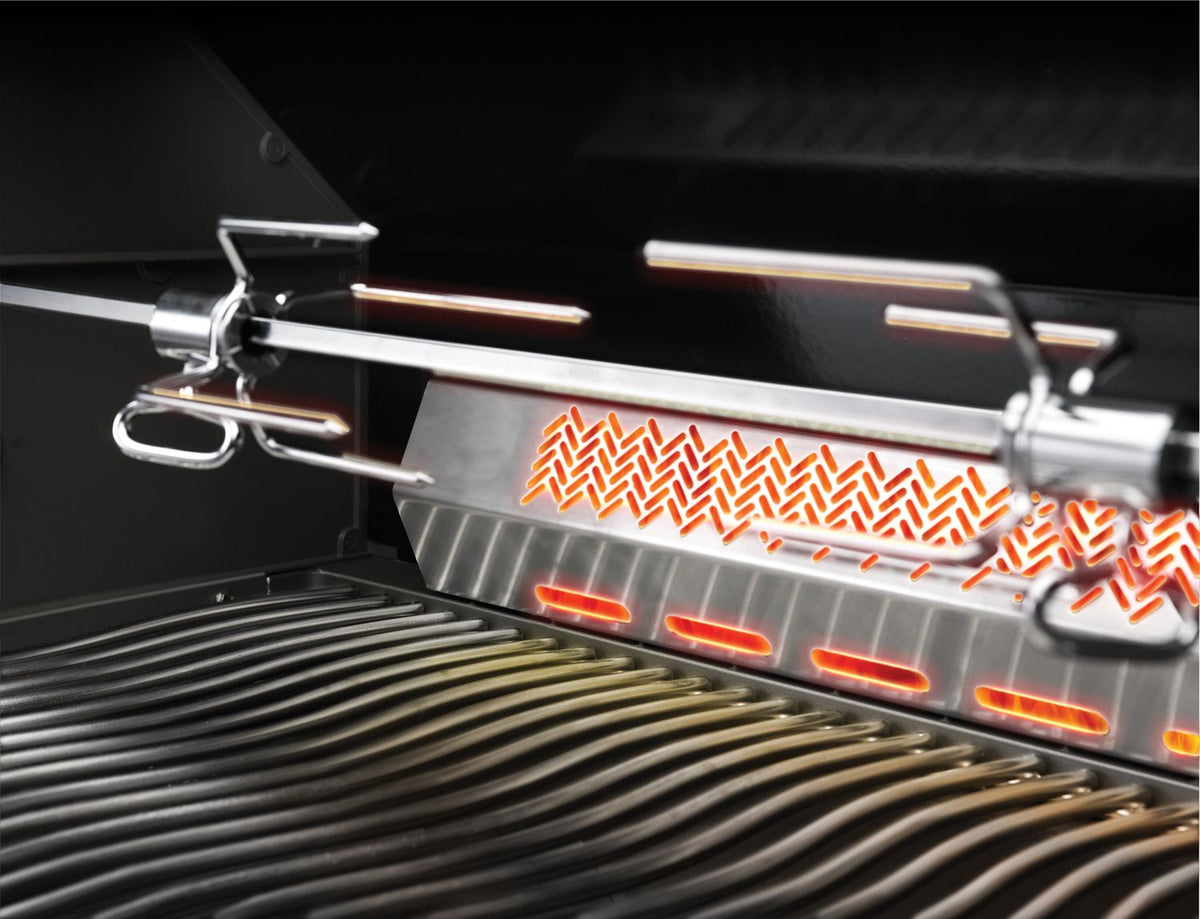 Montert Innebygd gassgrill Prestige Pro 665 rustfritt stål 5 brennere i utendørs kjøkken