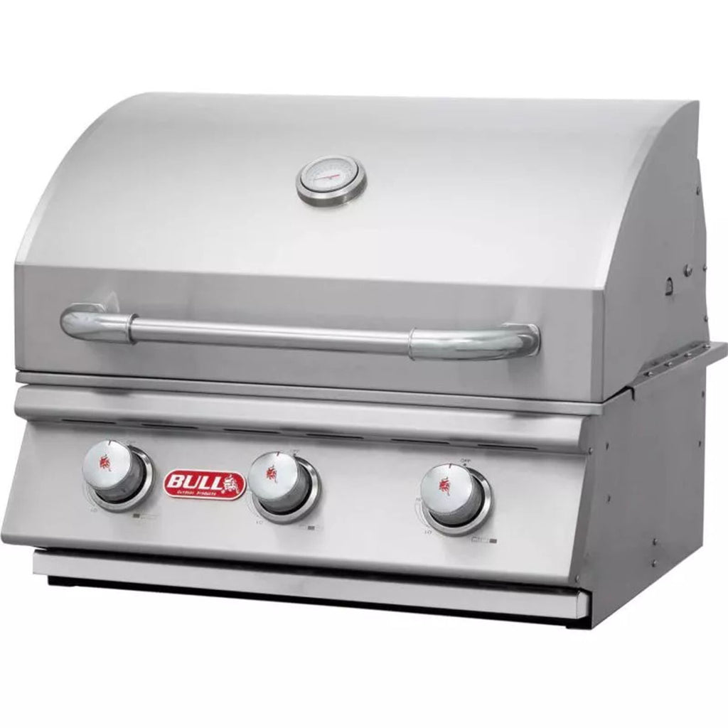 Innebygd gassgrill Steer 3 brennere rustfritt stål - Bull forfra