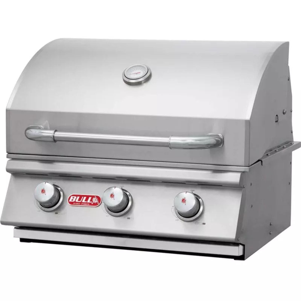 Innebygd gassgrill Steer 3 brennere rustfritt stål - Bull forfra