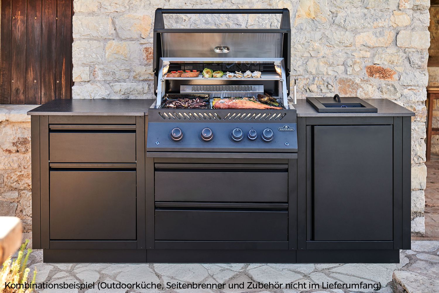 Innebygd grill 700-Series 32 matt svart 4 brennere - Napoleon bakside