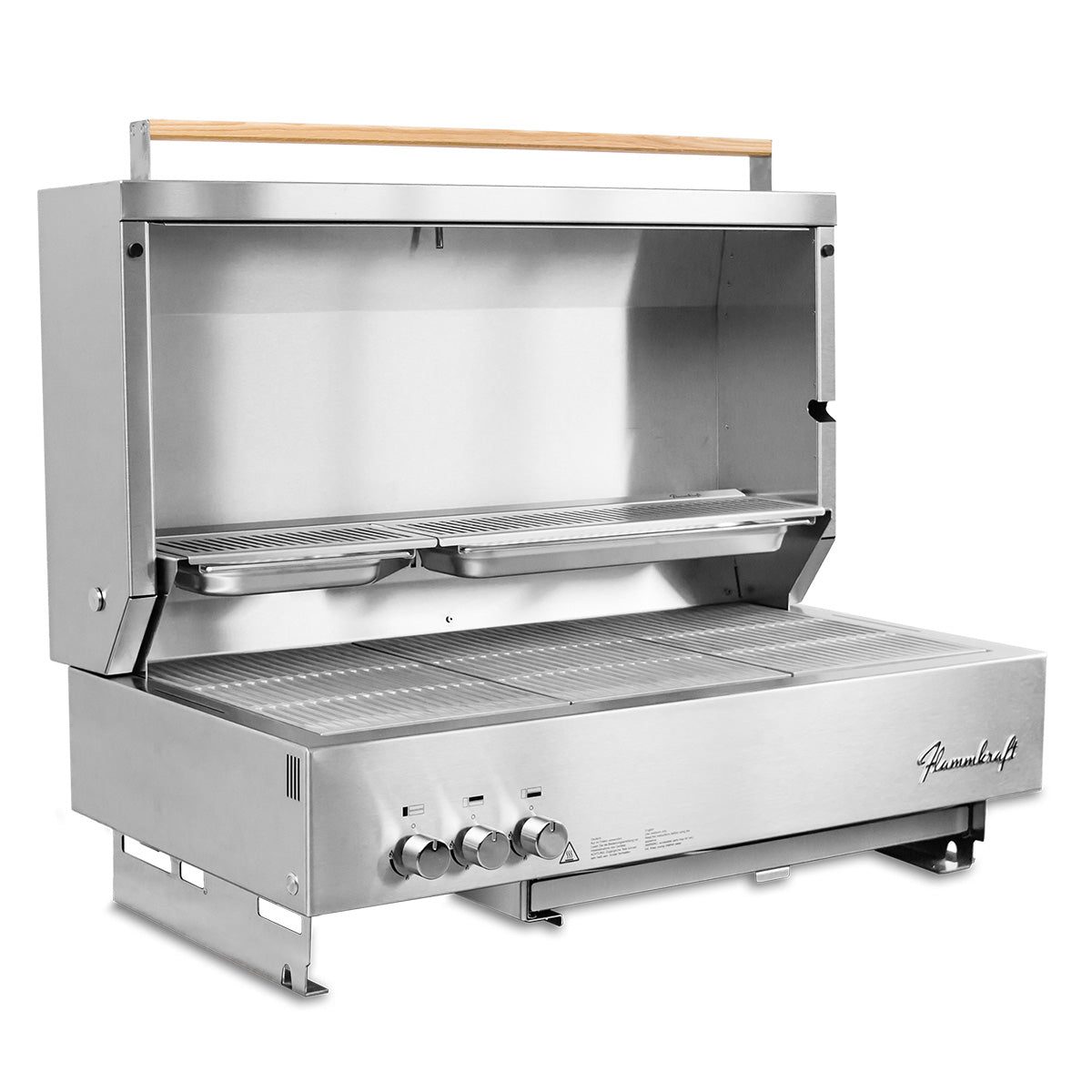 Forfra av Innebygd grill Block D Gen. 5 rustfritt stål 100 cm - Flammkraft