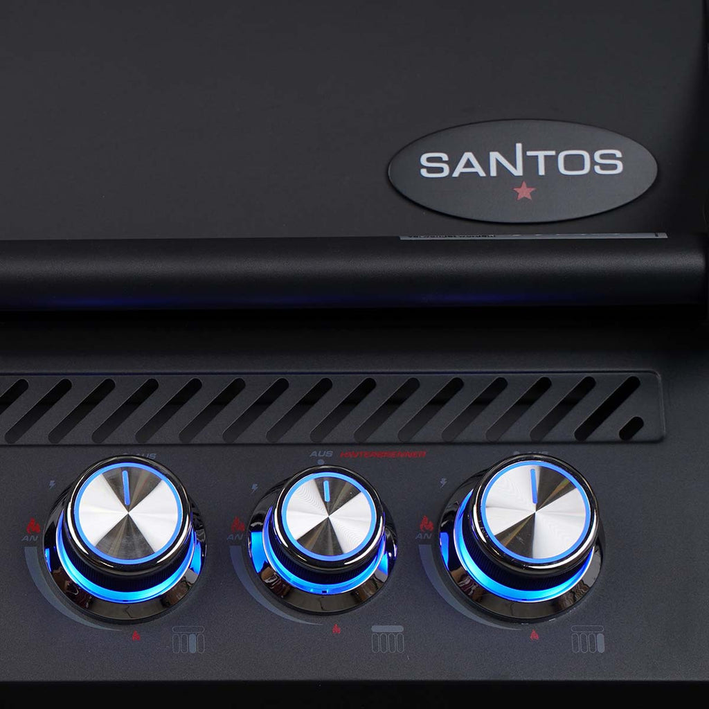 Innebygd grill Free S-410 PRO 4 brennere bakbrenner svart - SANTOS detalj av brennere