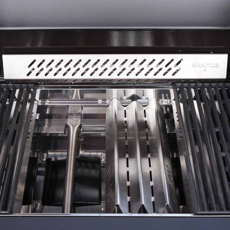 Innebygd grill Free S-410 PRO 4 brennere bakbrenner svart - SANTOS varme rist
