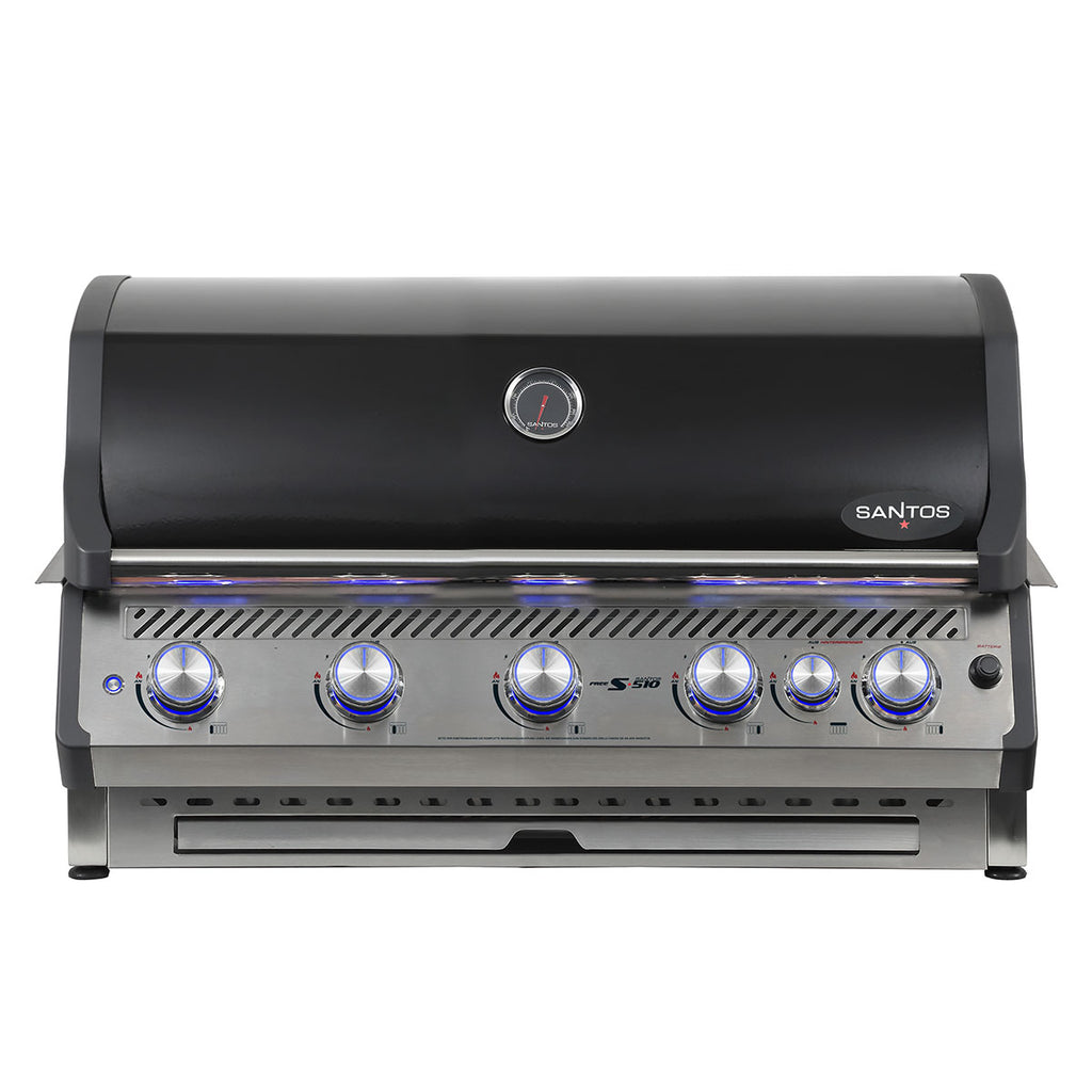 Innebygd grill Free S-510 med LED-belysning 5 brennere svart bakside