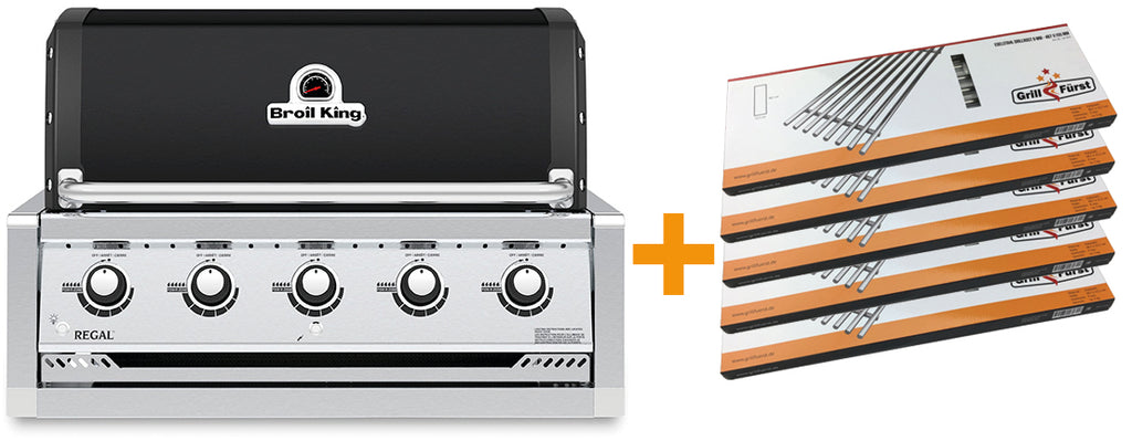 Innebygd grill Regal 520 Black 5 brennere med grillrist forfra