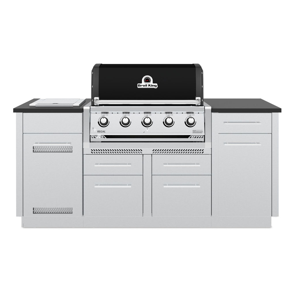 Detalj av betjeningsknapper på Innebygd grill Regal 520 Black 5 brennere med grillrist