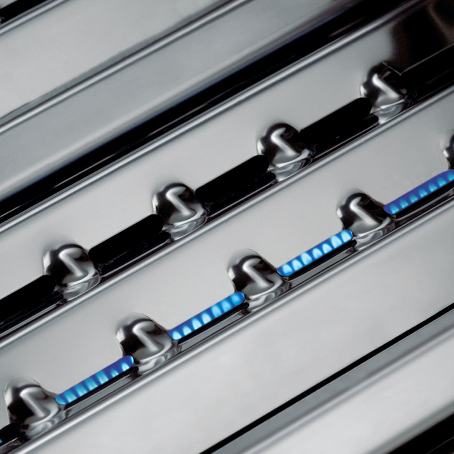 Oversikt over grillflaten på Innebygd grill Regal 520 Black 5 brennere med grillrist