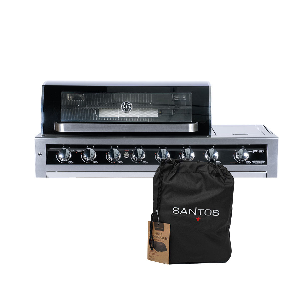 Innebygd grill SANTOS Free P-611 6 brennere rustfritt stål forfra