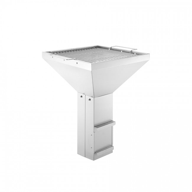 Forfra bilde av Innebygd kullgrill T3 rustfritt stål 42x42 cm - Thüros