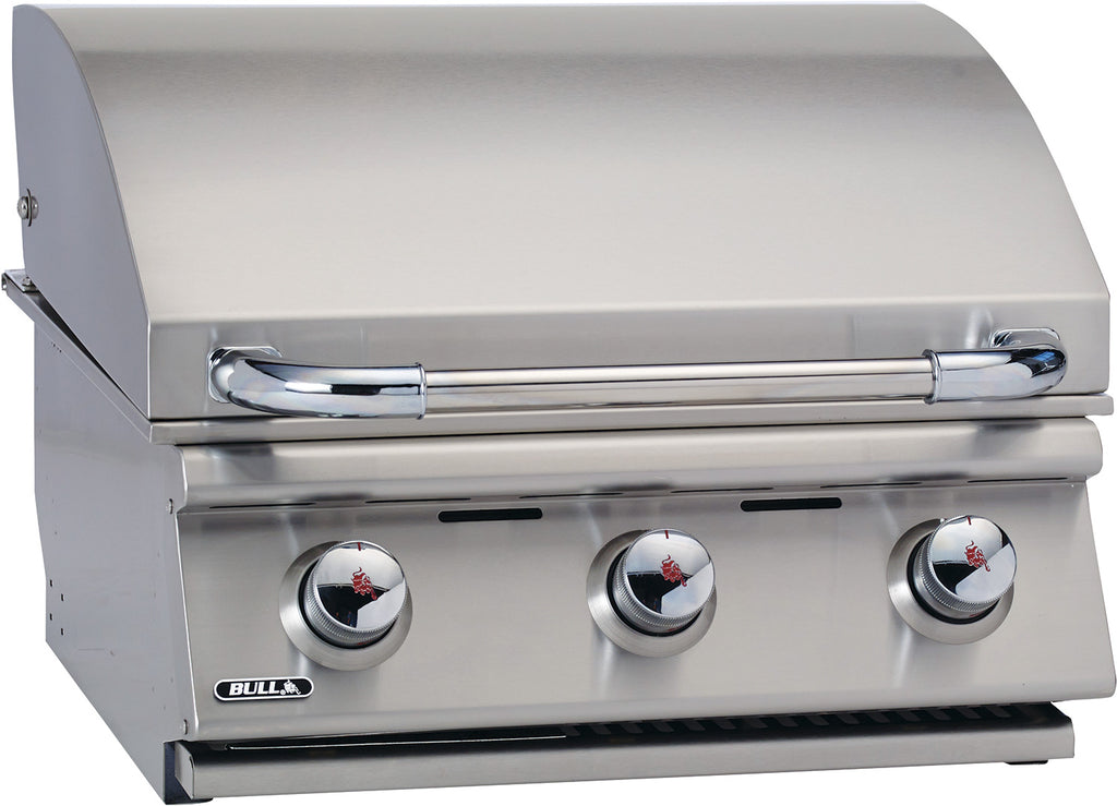 Innebygd plancha gassgrill 3 brennere rustfritt stål - BULL forfra